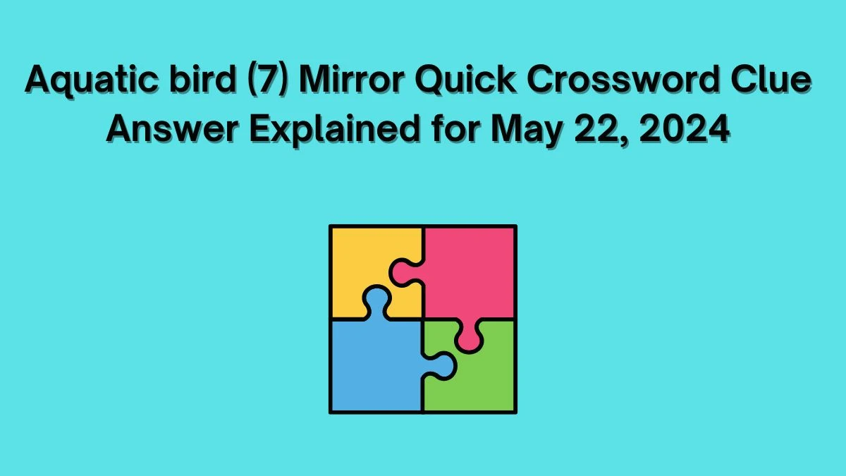 Aquatic bird (7) Mirror Quick Crossword Clue Answer Explained for May 22, 2024