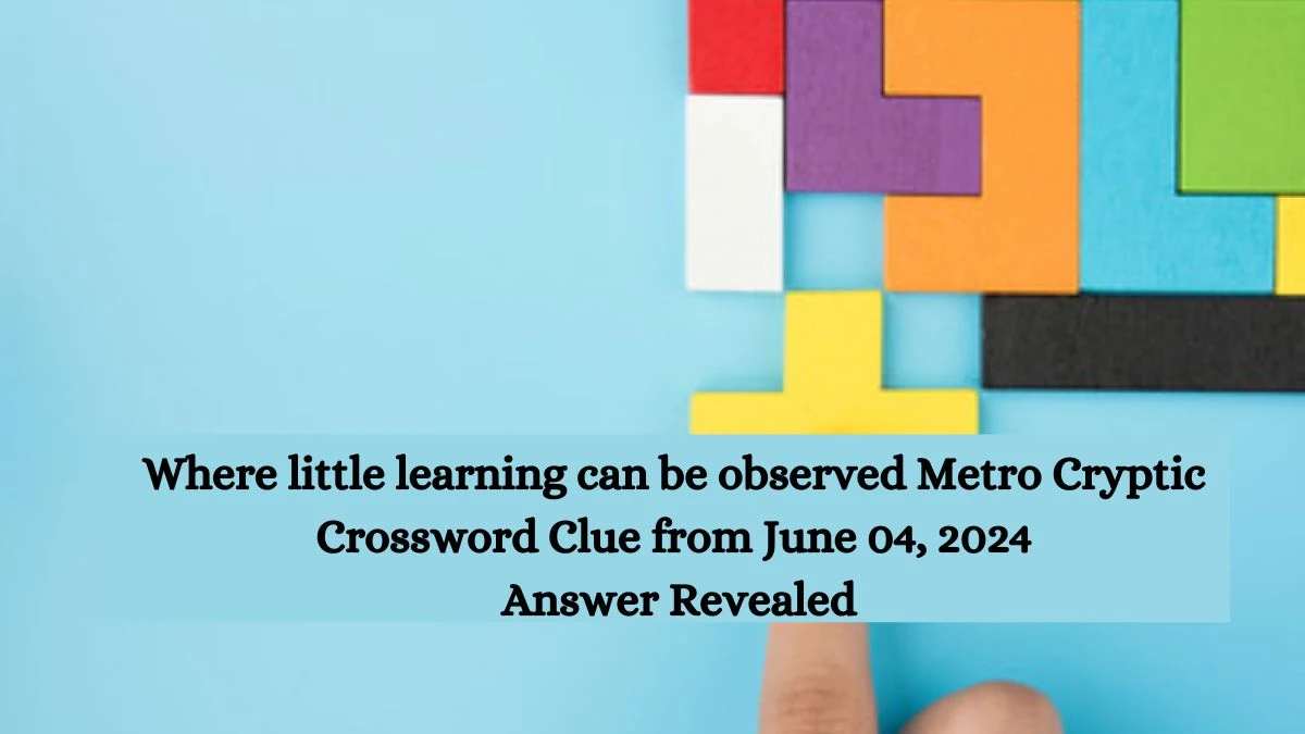 Where little learning can be observed Metro Cryptic Crossword Clue from June 04, 2024 Answer Revealed